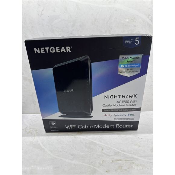 NETGEAR Nighthawk C7000V2 AC1900 WiFi Cable Modem Router Combo - Picture 1 of 16